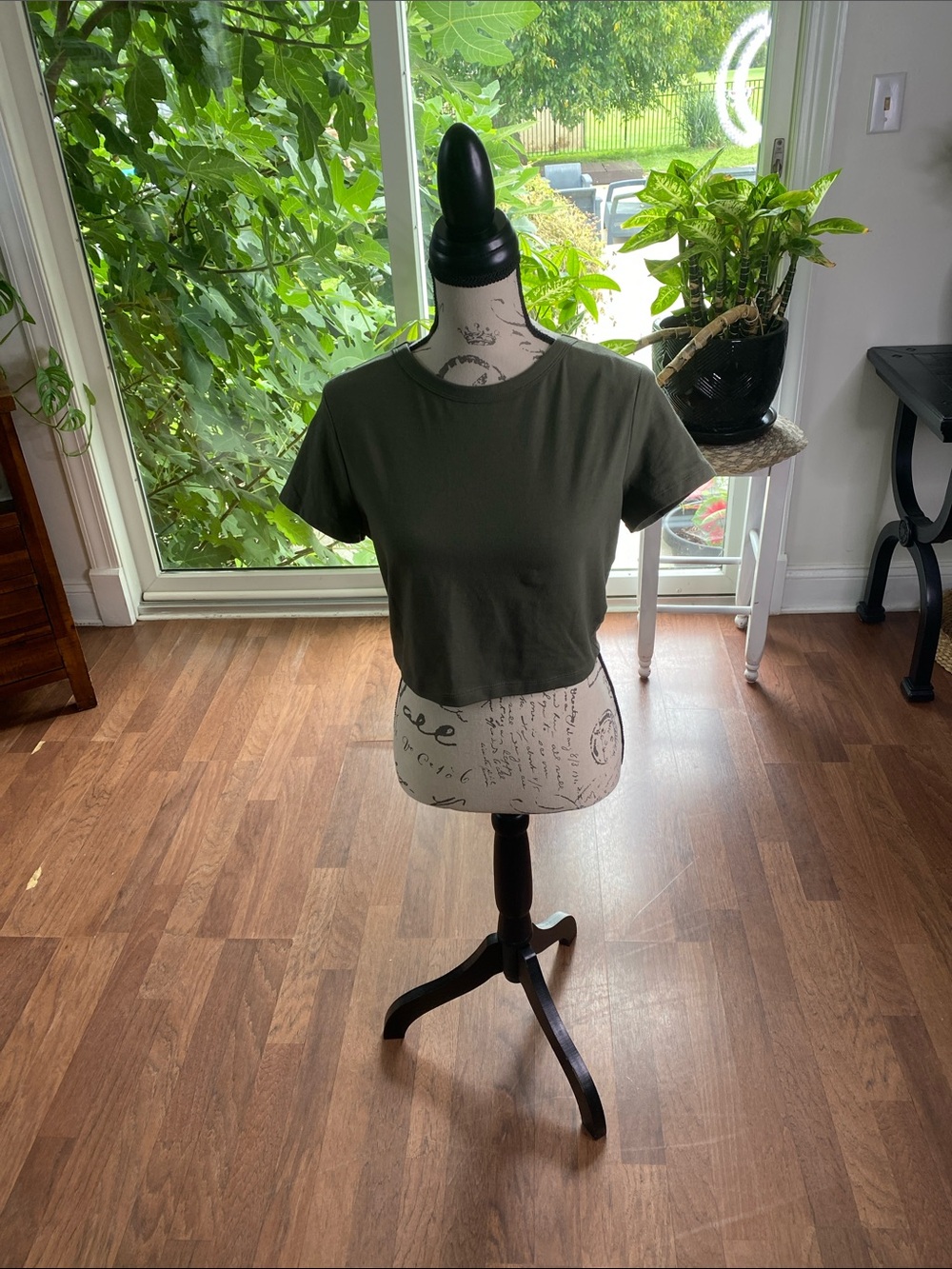 wild fable Olive Green Cropped Crewneck Tee